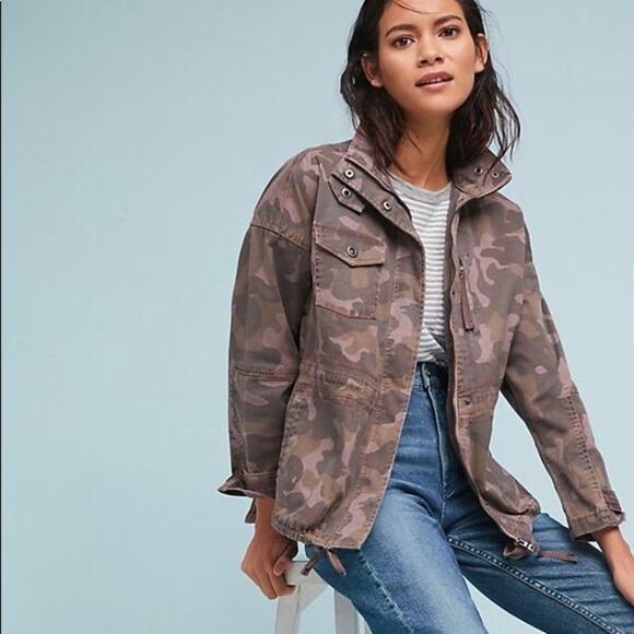 Anthropologie Marrakech Camo Utility Anorak Jacket Small - Picture 2 of 9